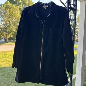 ⭐️ NJ Jeans black corduroy zip up shacket 2 chest pockets women S